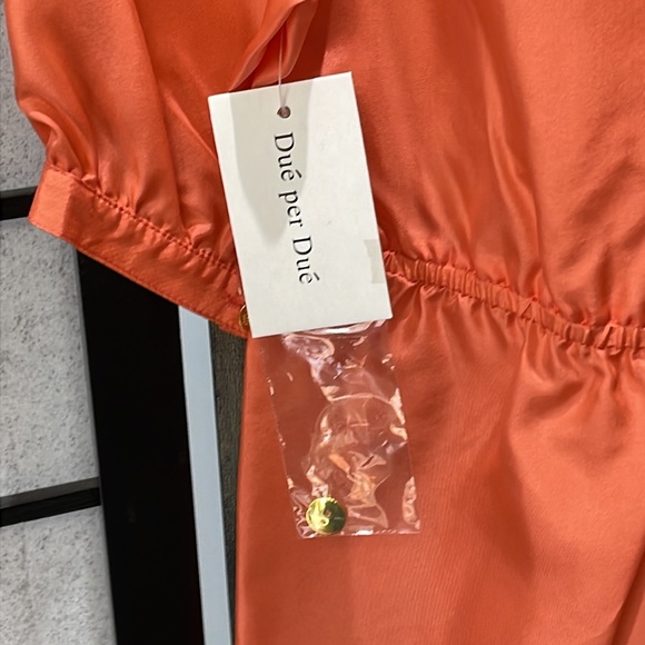 Vintage Due Per Due Coral S/S Silk Top, NWT SZ 16 - Picture 6 of 7